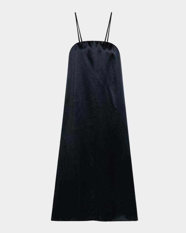 Aerosi Sleeveless Satin Midi Dress